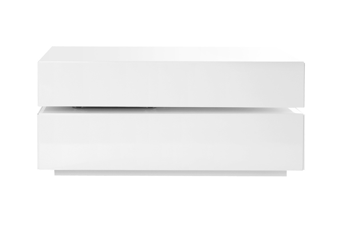 Tavolino design girevole 4 cassetti di colore bianco ELEA
