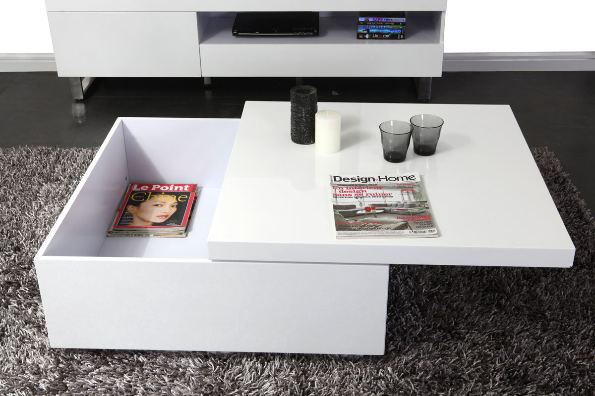 Tavolino design laccato bianco JANA