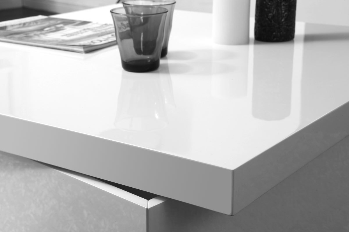 Tavolino design laccato bianco JANA