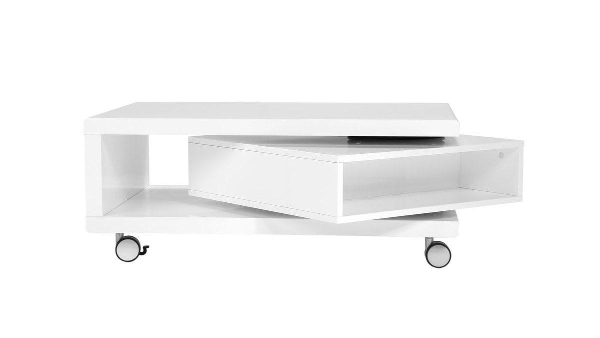 Tavolino design laccato bianco LIVO