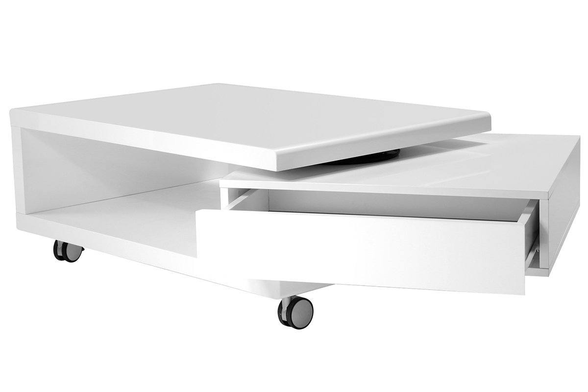 Tavolino design laccato bianco LIVO