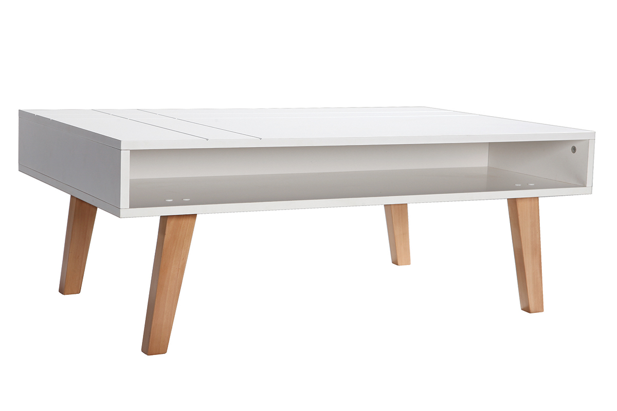 Tavolino design laccato bianco opaco ADORNA