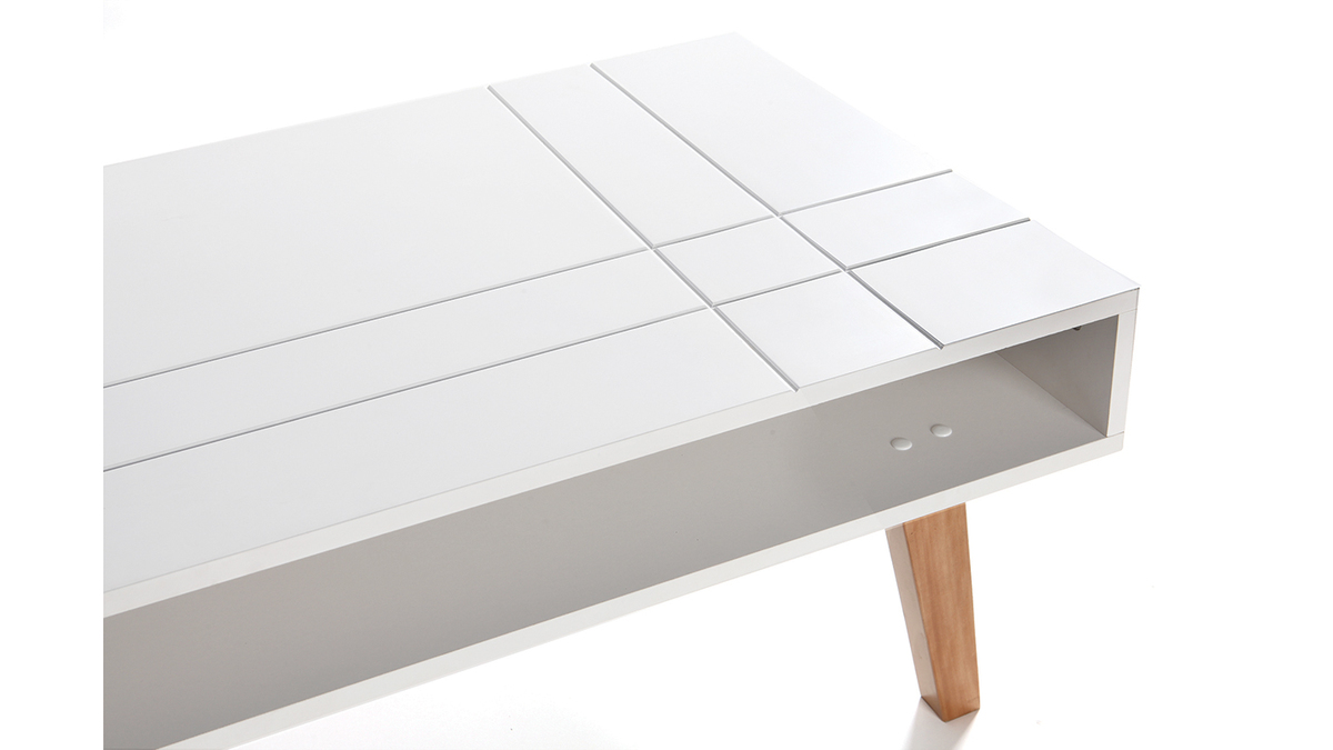 Tavolino design laccato bianco opaco ADORNA