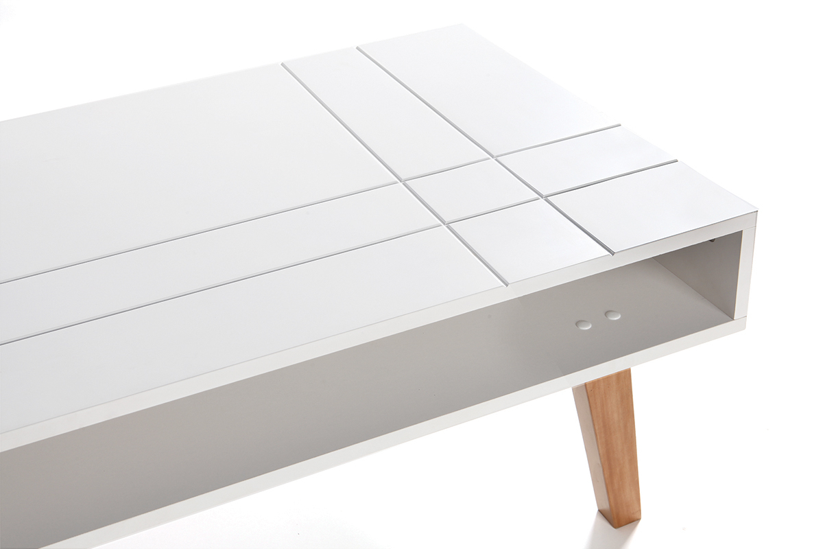 Tavolino design laccato bianco opaco ADORNA