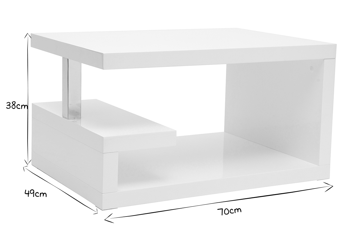 Tavolino design laccato bianco REX