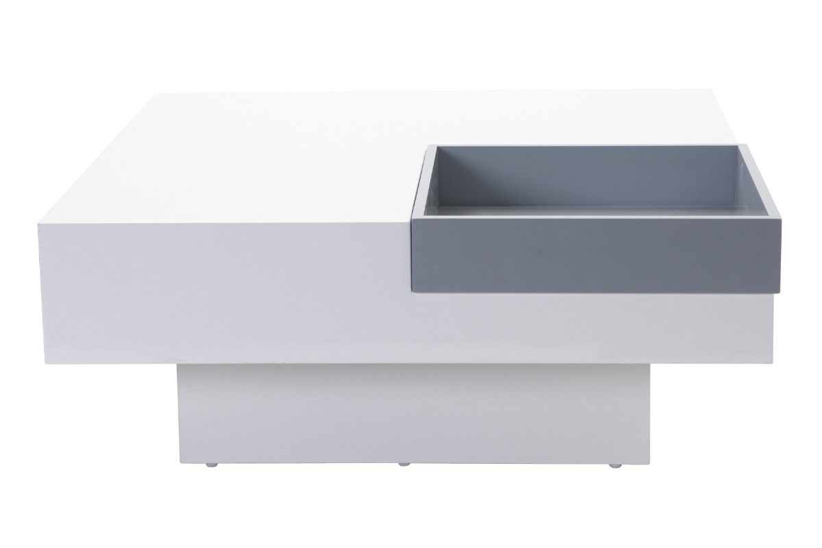 Tavolino design laccato bianco ripiano TEENA
