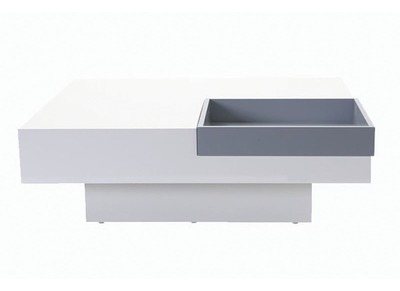 Tavolino design laccato bianco ripiano TEENA