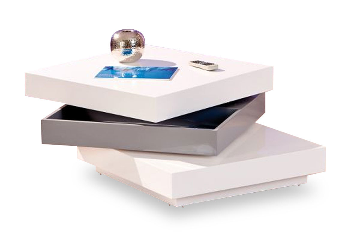 Tavolino design laccato bianco TRINA