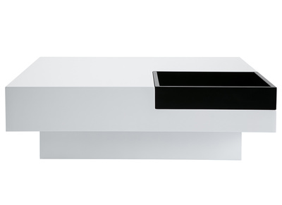 Tavolino design laccato bianco vassoio nero TEENA
