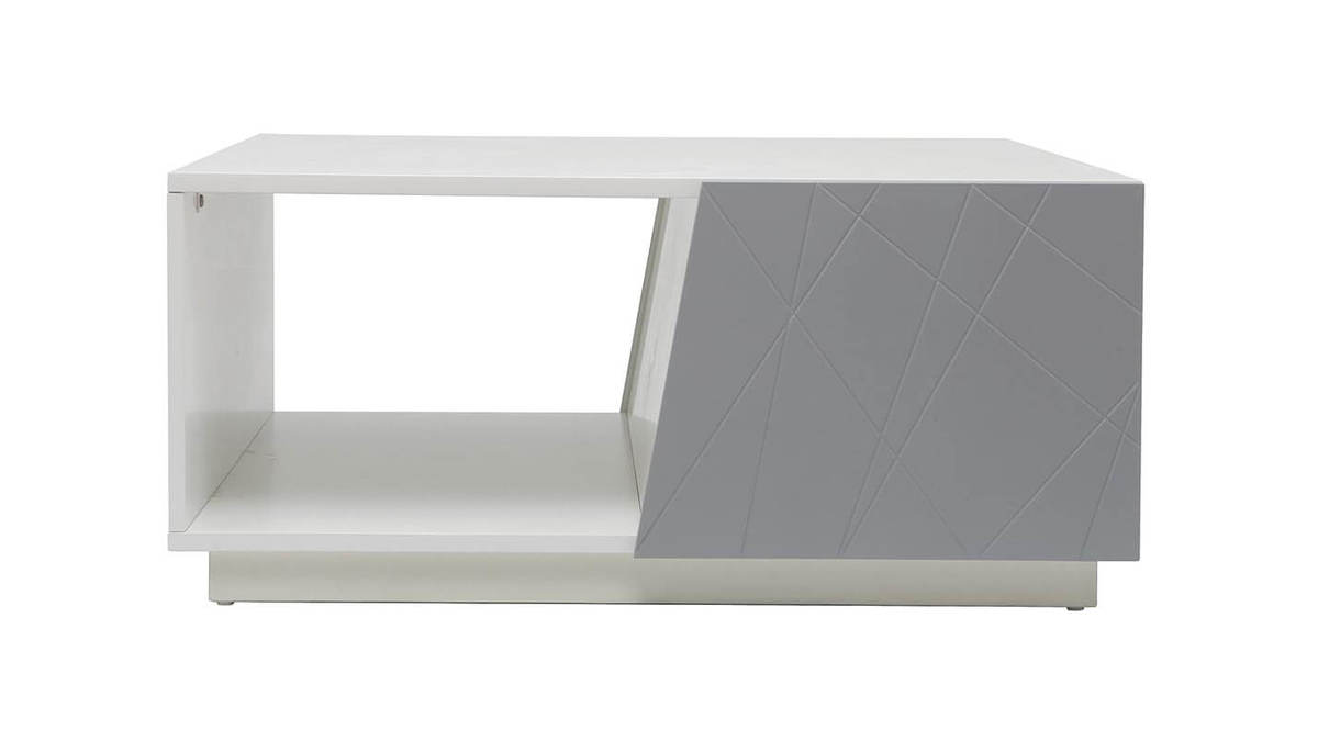 Tavolino design laccato grigio opaco ALESSIA