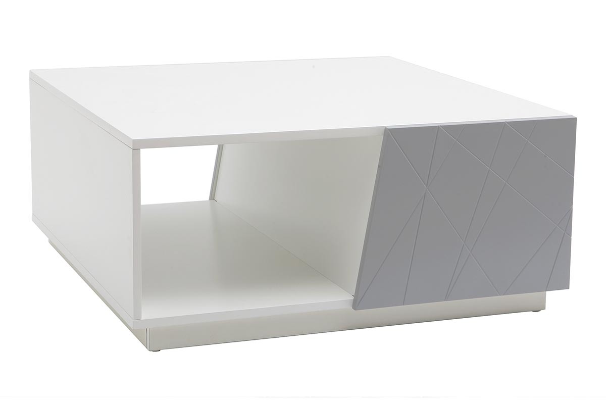 Tavolino design laccato grigio opaco ALESSIA