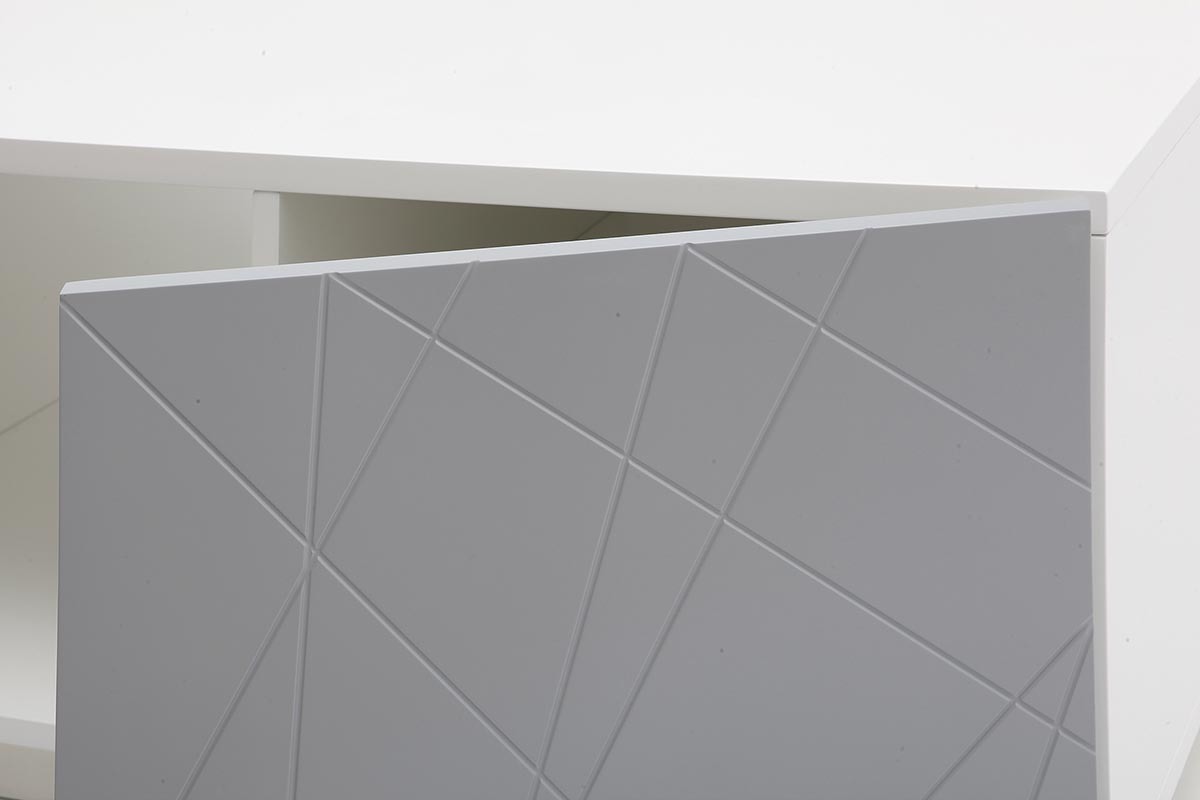 Tavolino design laccato grigio opaco ALESSIA