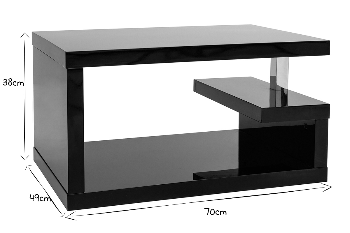 Tavolino design laccato nero REX