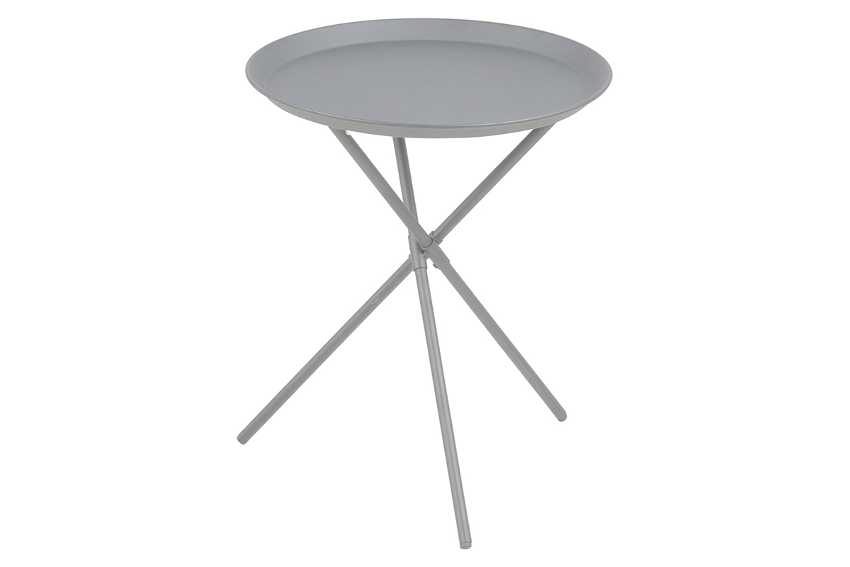 Tavolino design metallo grigio MIKADO