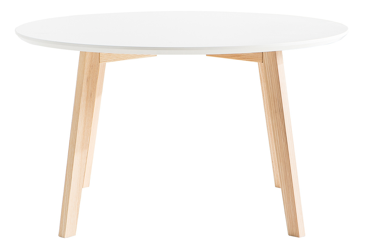 Tavolino design rotondo 80 cm color bianco SARA