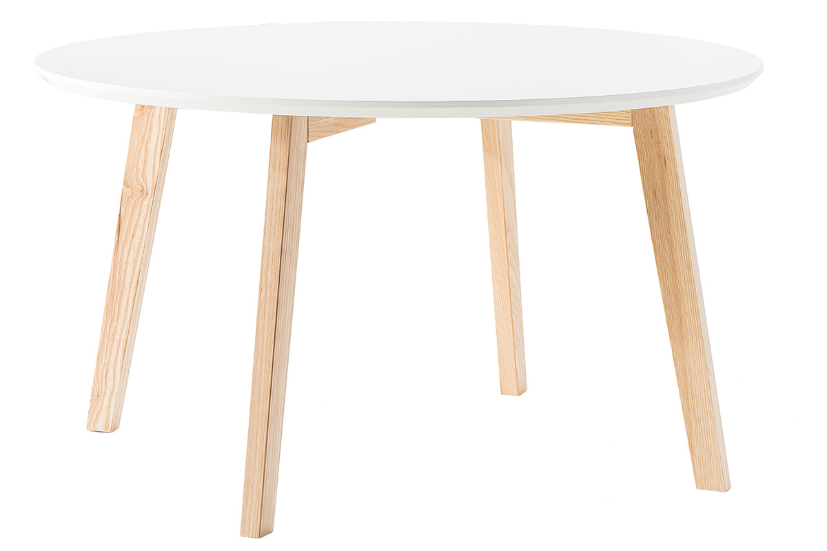 Tavolino design rotondo 80 cm color bianco SARA