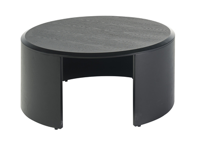 Tavolino design rotondo in legno nero D80 cm ZAHRA
