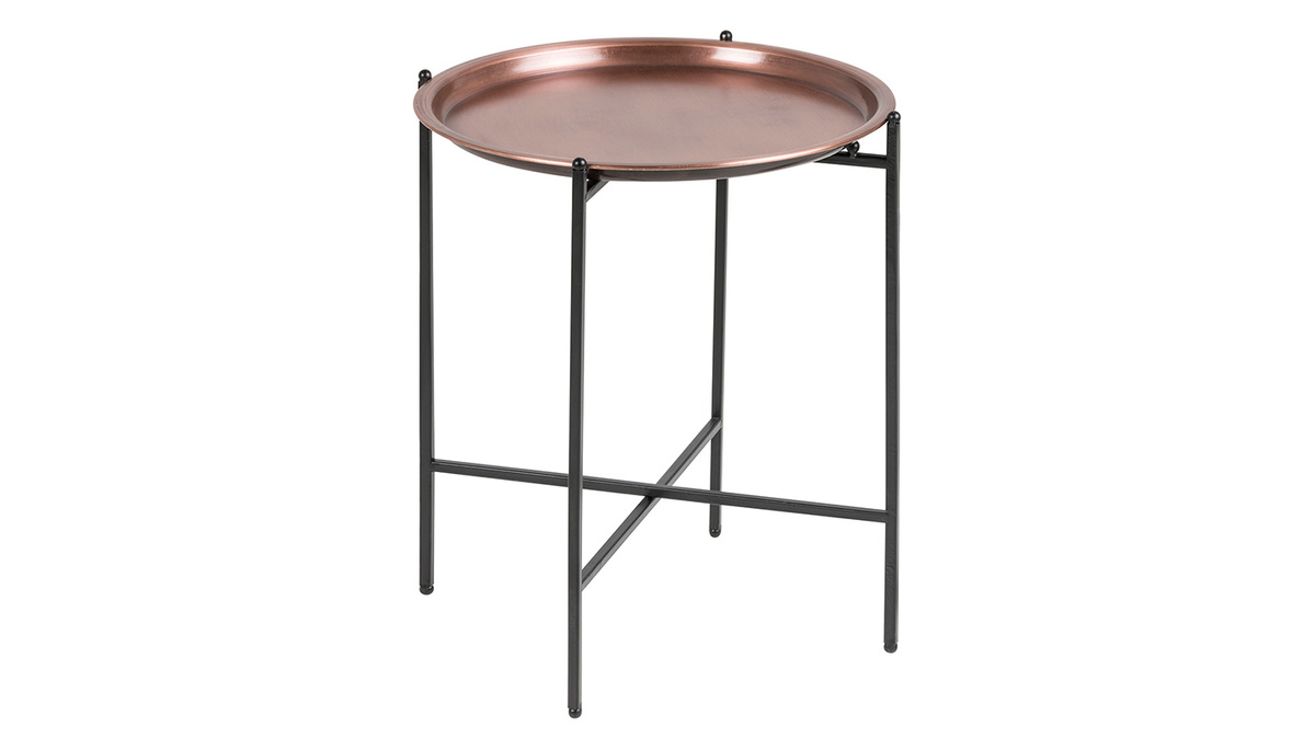 Tavolino design rotondo metallo ramato LUZ