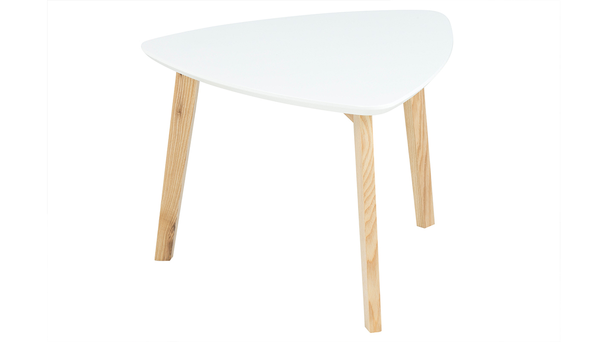 Tavolino design triangolare color bianco SARA