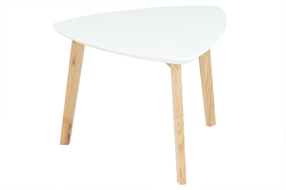 Tavolino design triangolare color bianco SARA