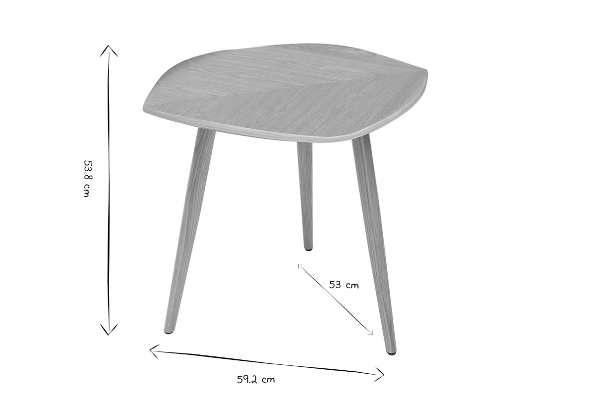 Tavolino in legno a forma di foglia L60 cm PHYLL