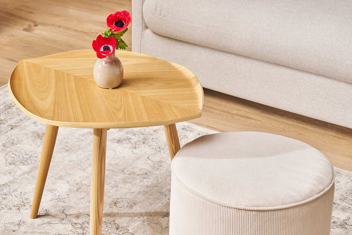Tavolino in legno a forma di foglia L60 cm PHYLL
