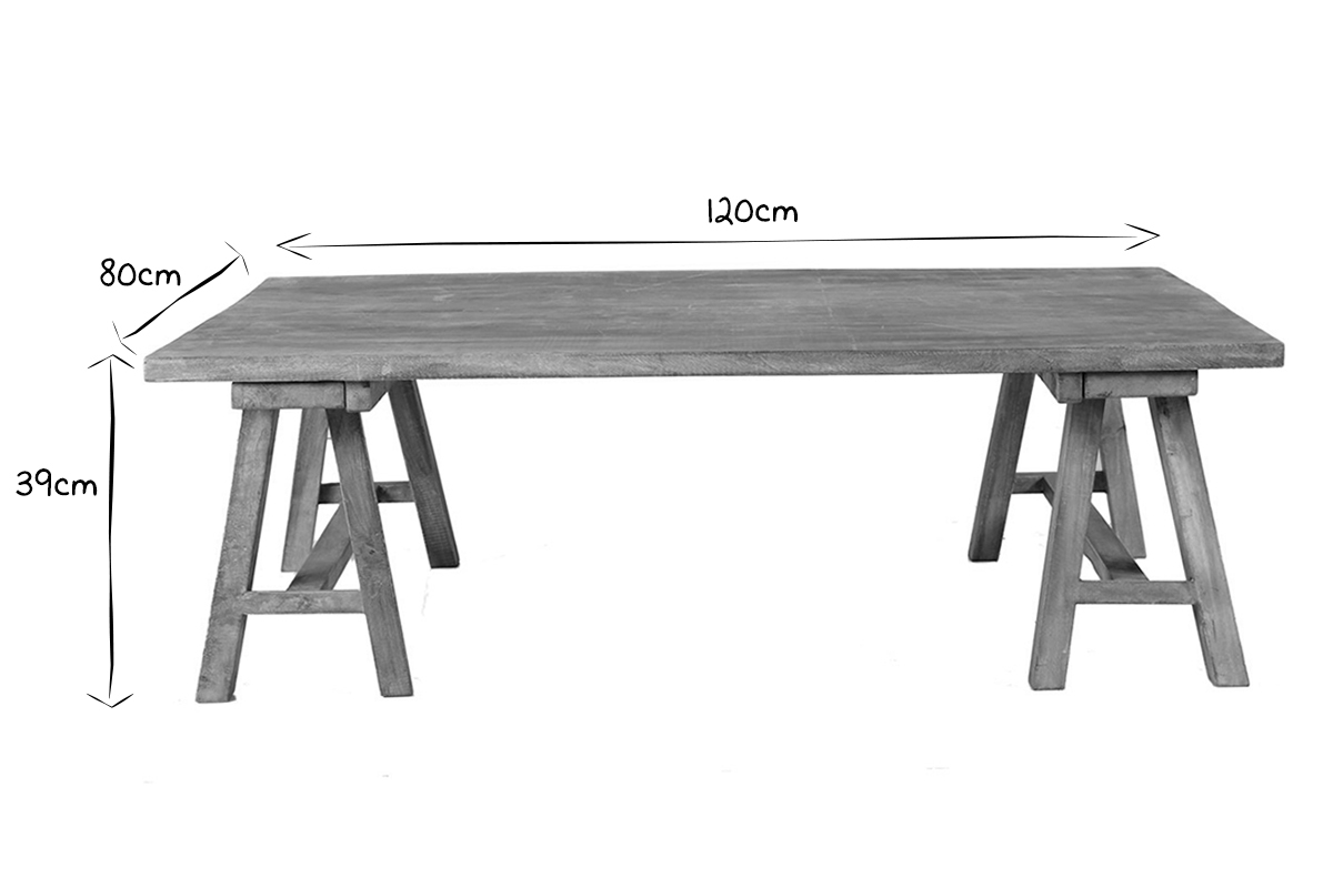 Tavolino in legno stile industriale ANTIQUA