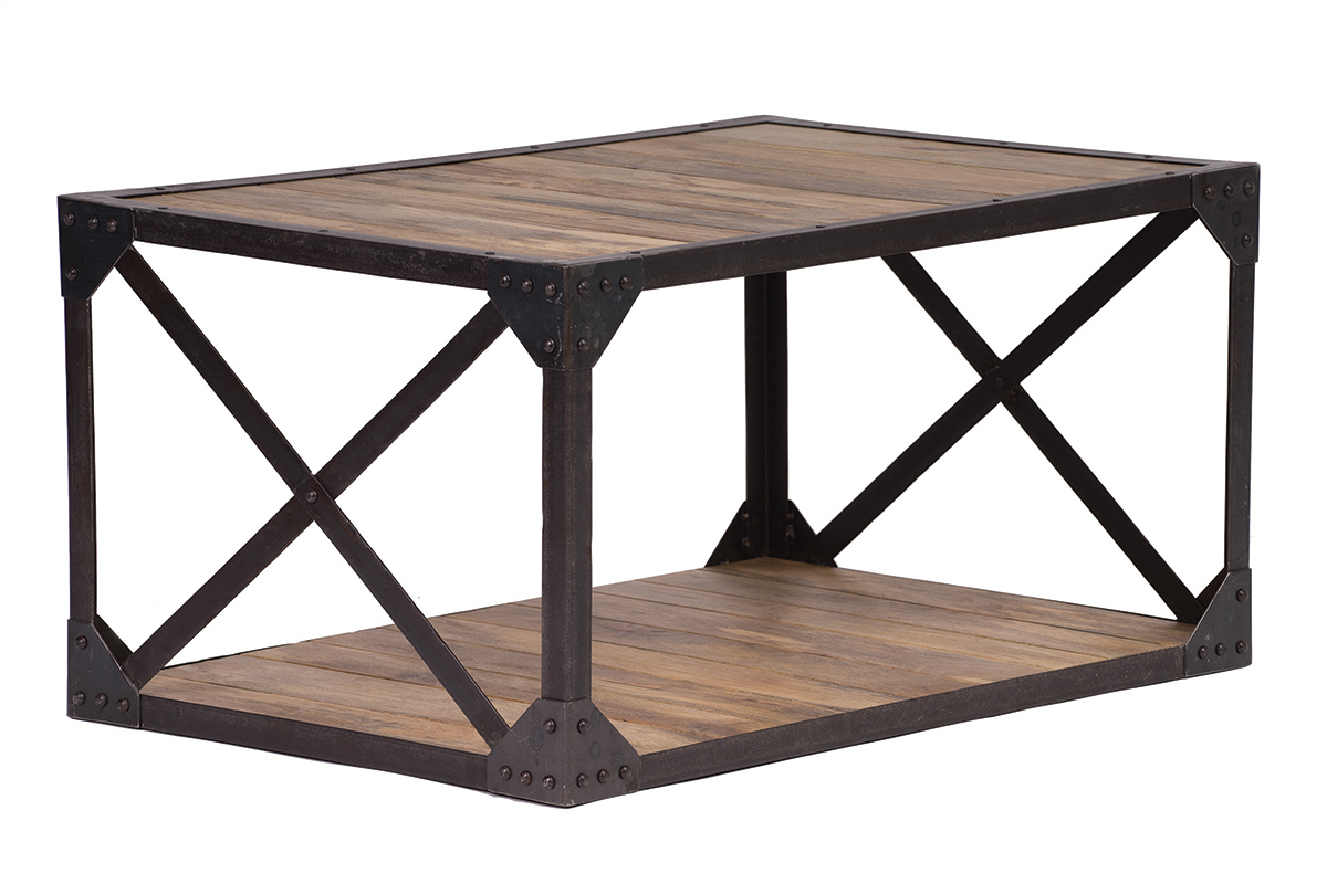 Tavolino industriale in legno e metallo ATELIER