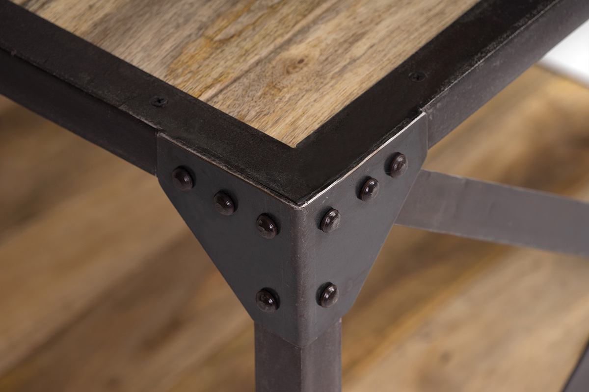 Tavolino industriale in legno e metallo ATELIER
