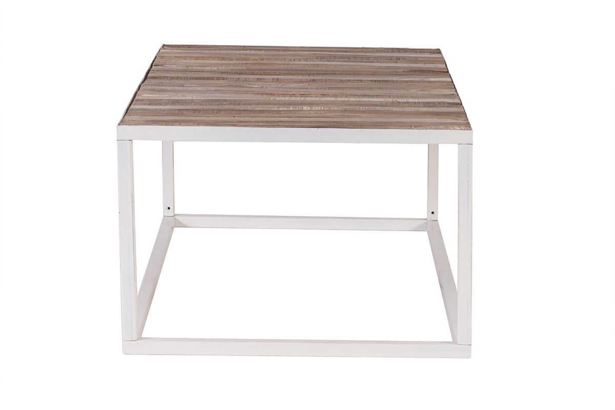 Tavolino legno e metallo bianco 100 x 60 ROCHELLE