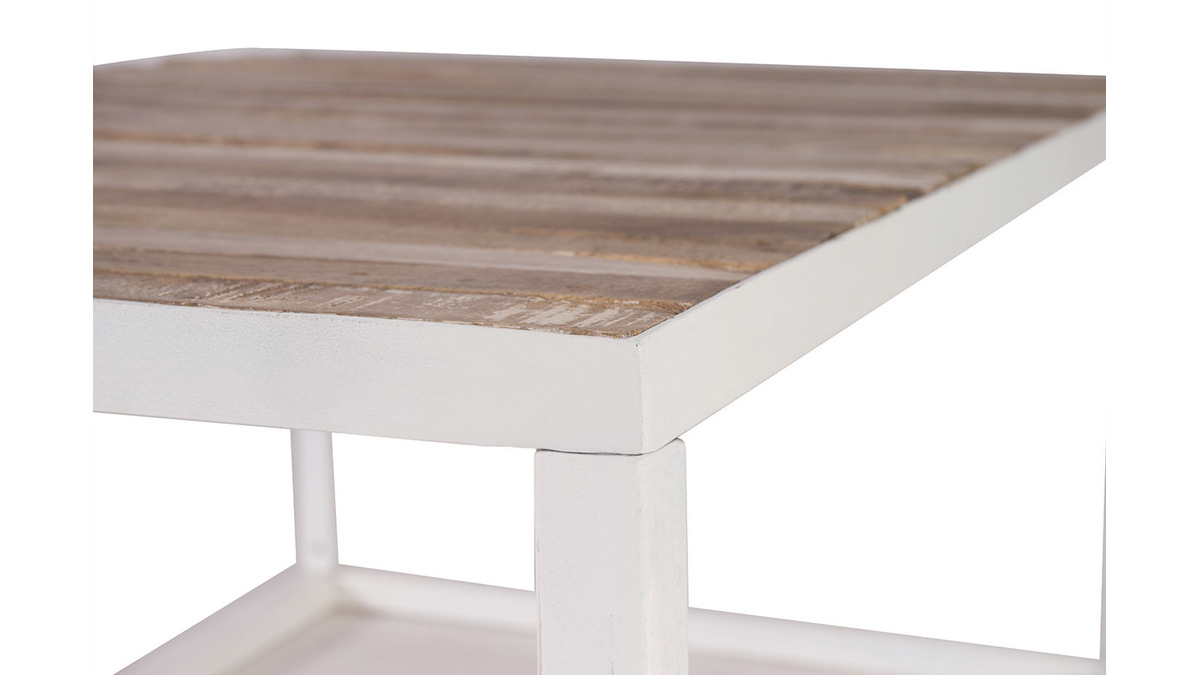 Tavolino legno e metallo bianco 100 x 60 ROCHELLE