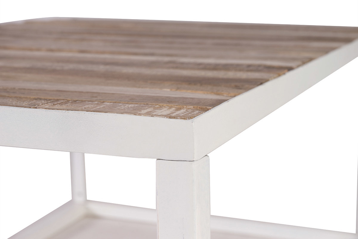 Tavolino legno e metallo bianco 100 x 60 ROCHELLE