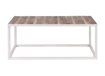Tavolino legno e metallo bianco 100 x 60 ROCHELLE