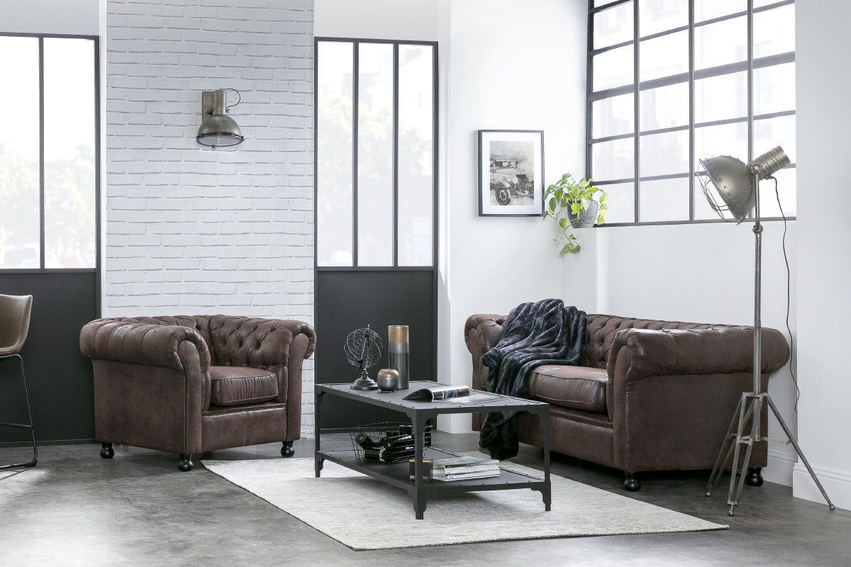 Tavolino metallo nero L120 cm FACTORY