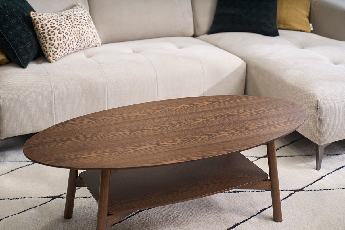 Tavolino ovale in legno scuro L120 cm HANAE