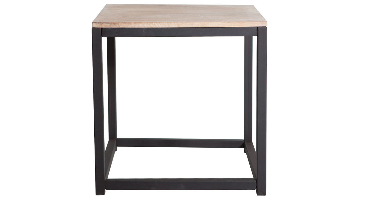 Tavolino quadrato in legno e metallo FACTORY