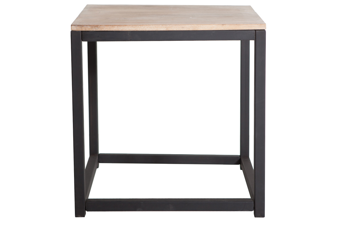 Tavolino quadrato in legno e metallo FACTORY