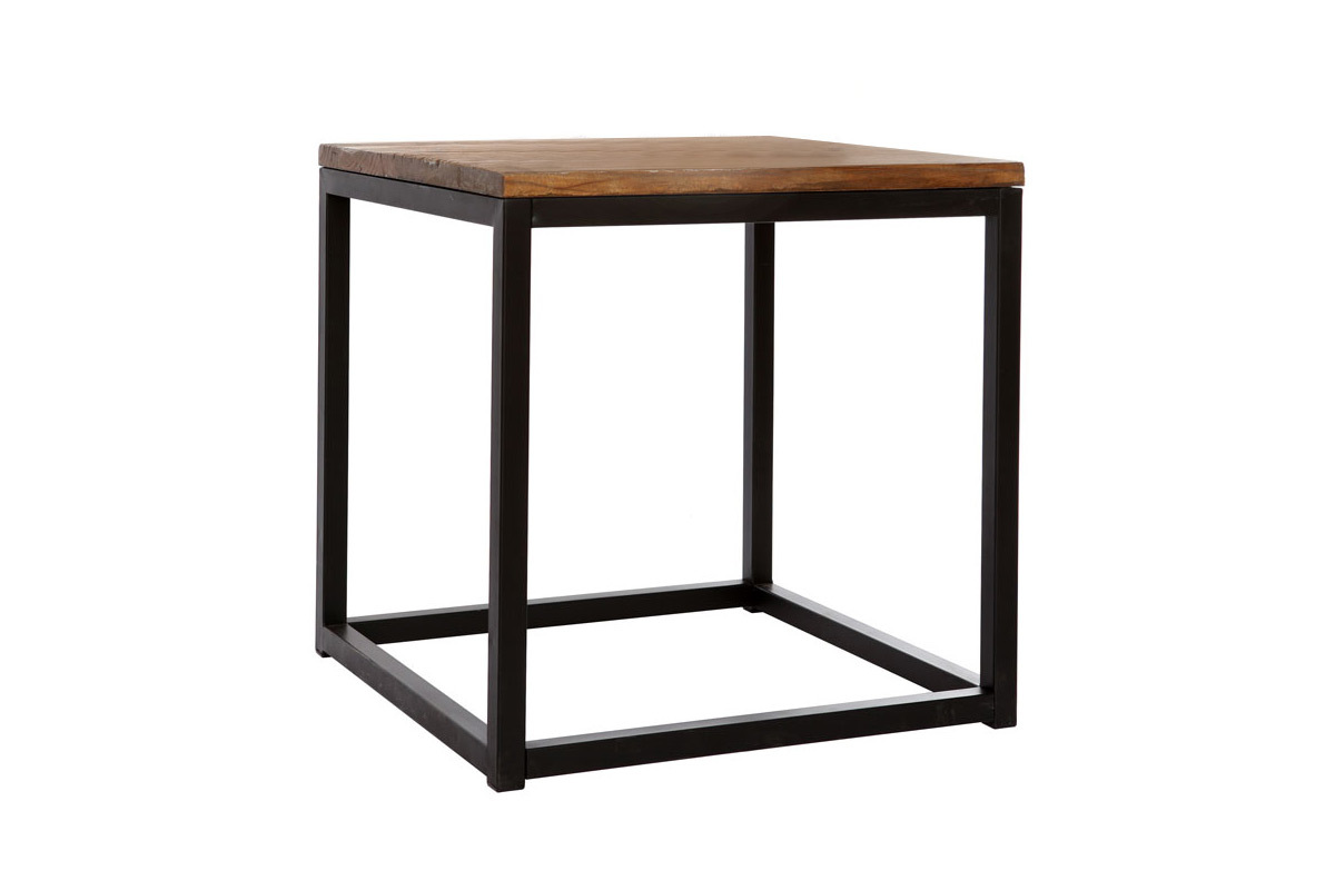 Tavolino quadrato in legno e metallo FACTORY