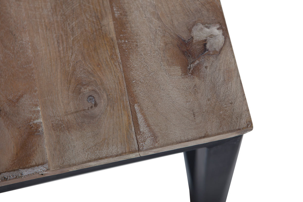 Tavolino quadrato in legno e metallo FACTORY