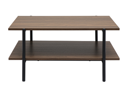 Tavolino rettangolare finitura legno scuro noce e metallo nero L80 cm PIPPA