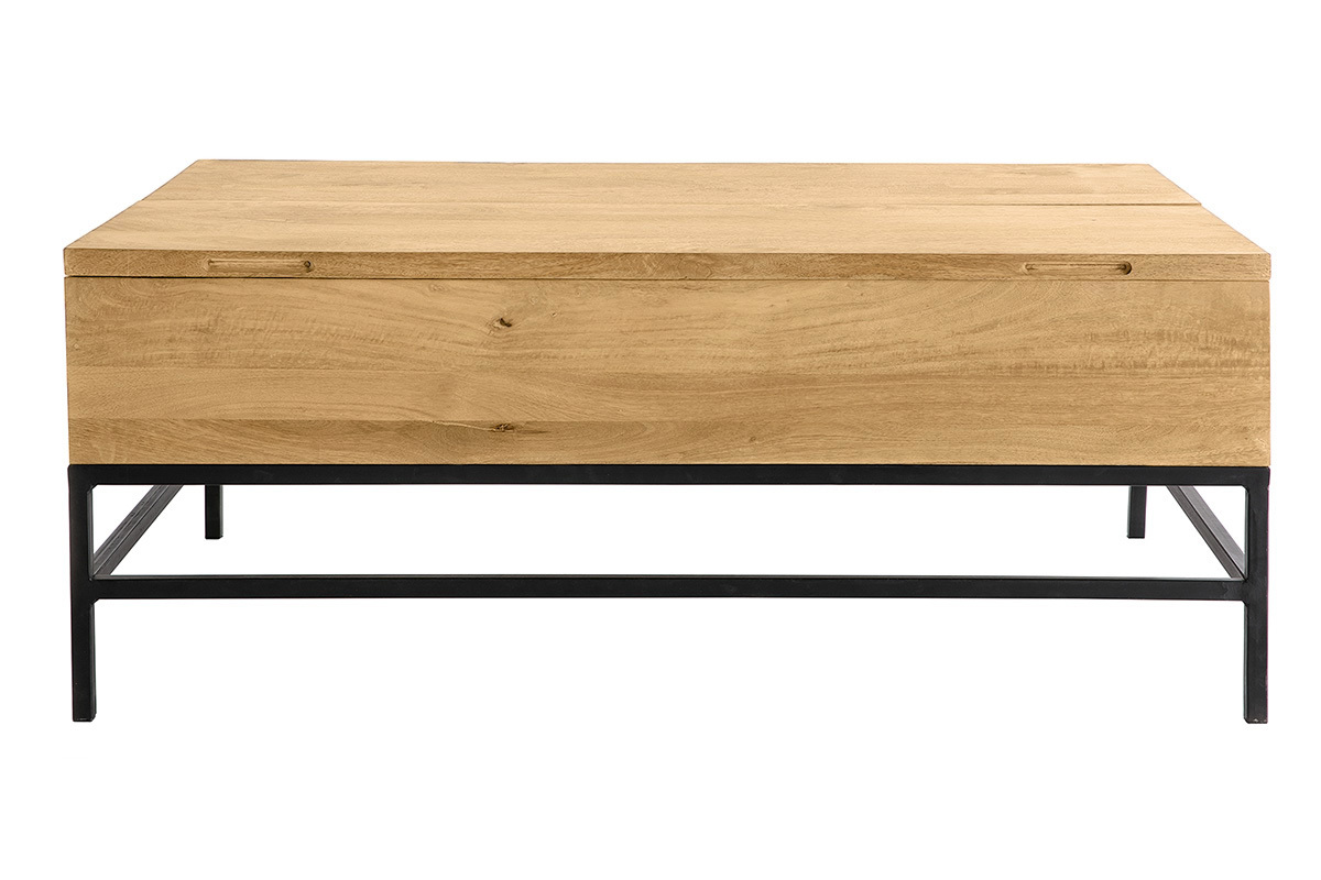 Tavolino rialzabile industriale legno di mango e metallo L110 cm YPSTER