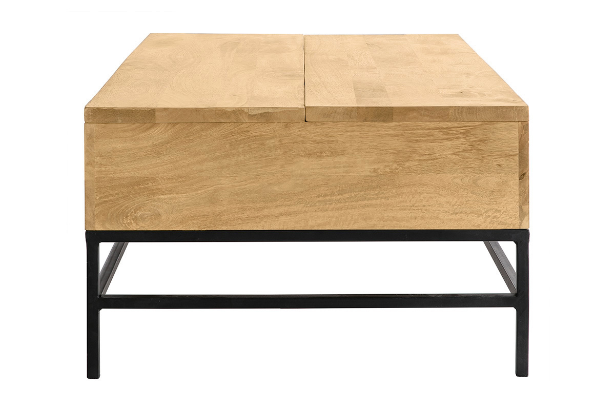 Tavolino rialzabile industriale legno di mango e metallo L110 cm YPSTER