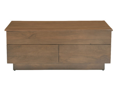 Tavolino rialzabile rettangolare in legno scuro di mango massiccio L102 cm NEXO