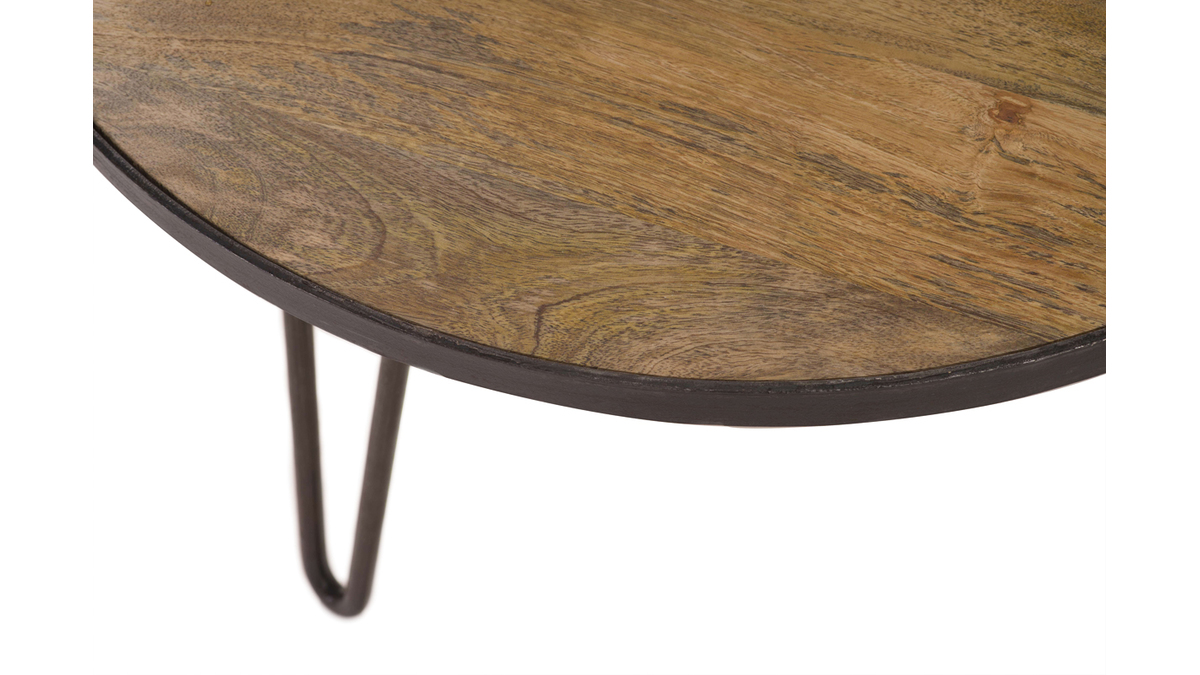 Tavolino rotondo design industriale 80x45cm ATELIER