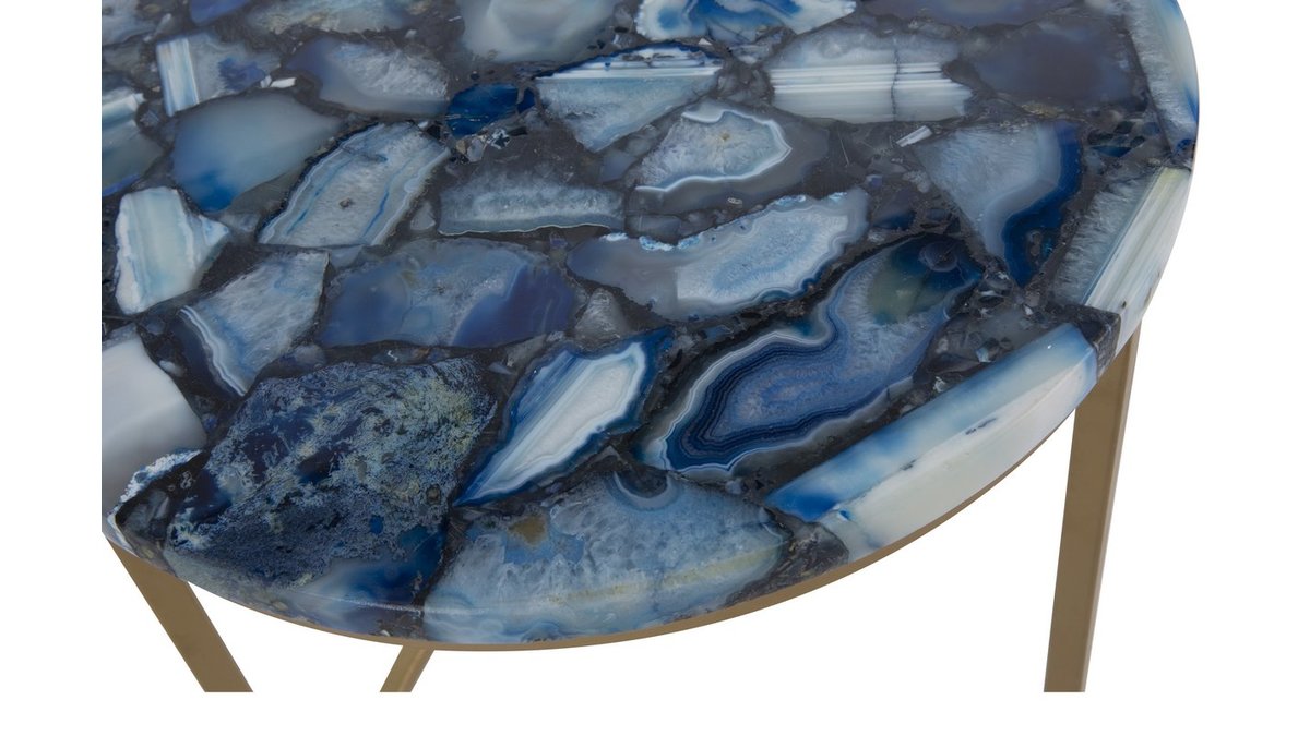 Tavolino rotondo in agata blu D40 cm PIETRA