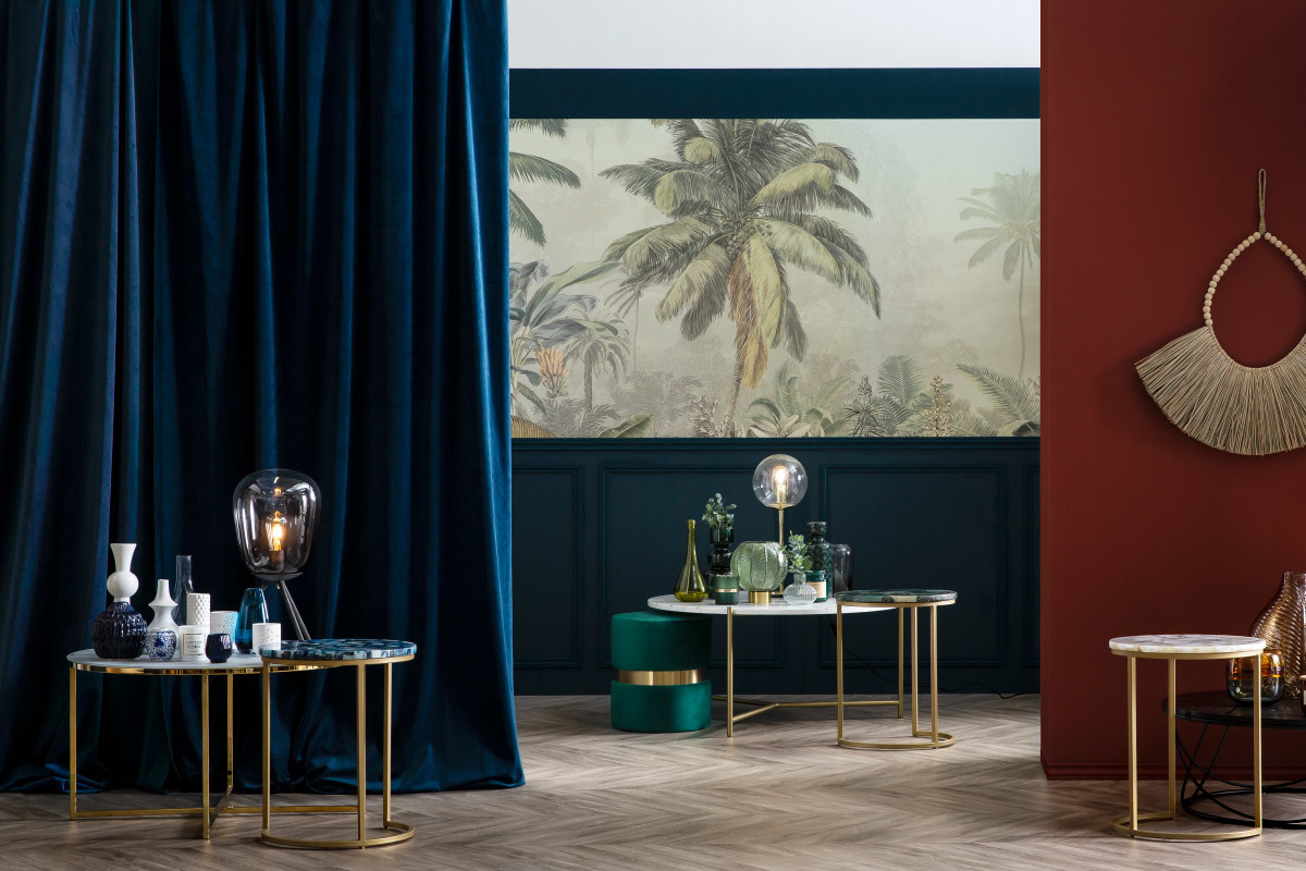 Tavolino rotondo in diaspro verde D40 cm PIETRA