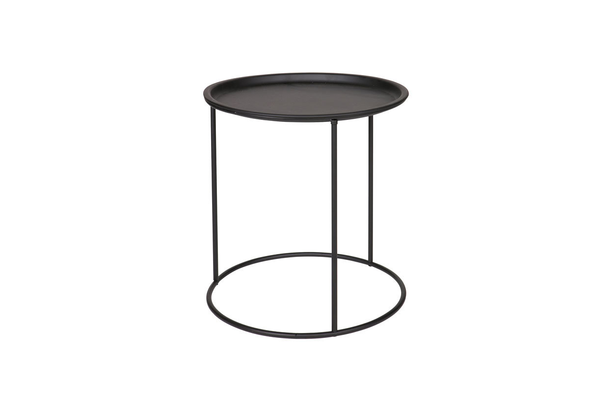 Tavolino rotondo in metallo nero 40cm ABEL