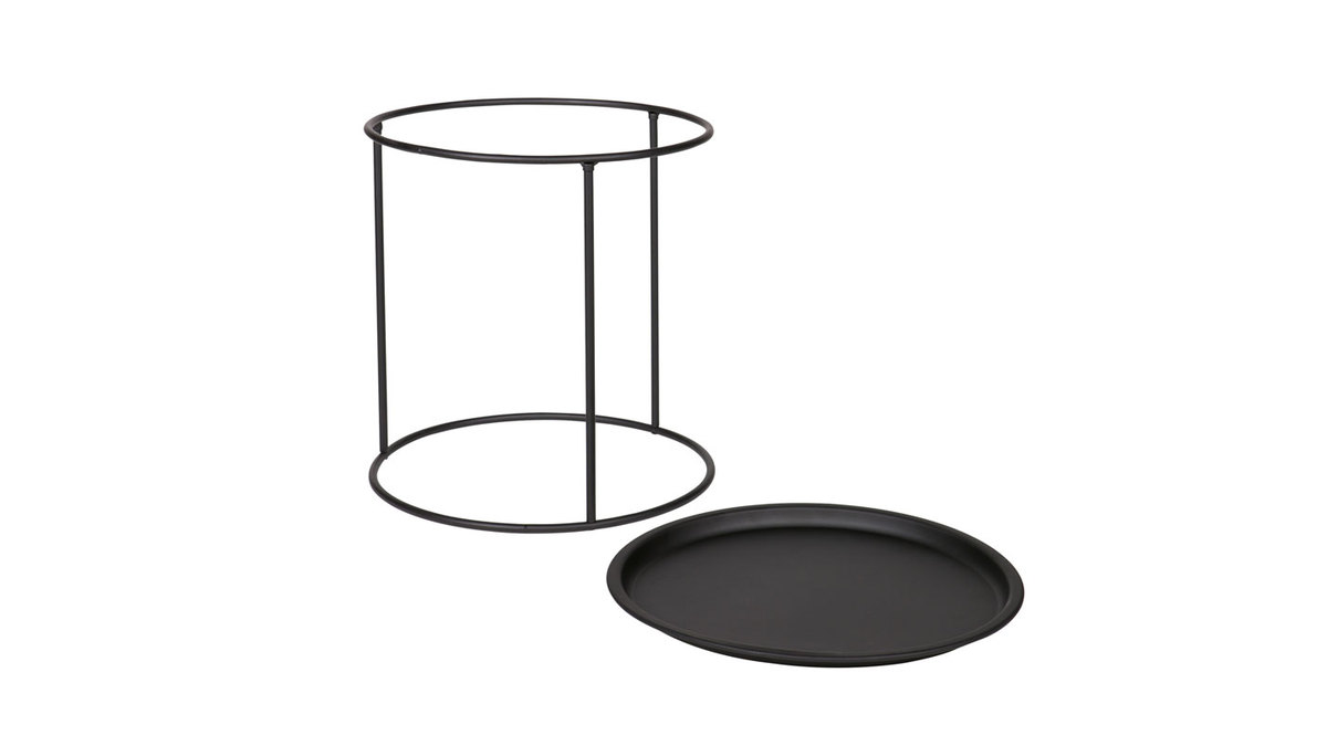 Tavolino rotondo in metallo nero 40cm ABEL