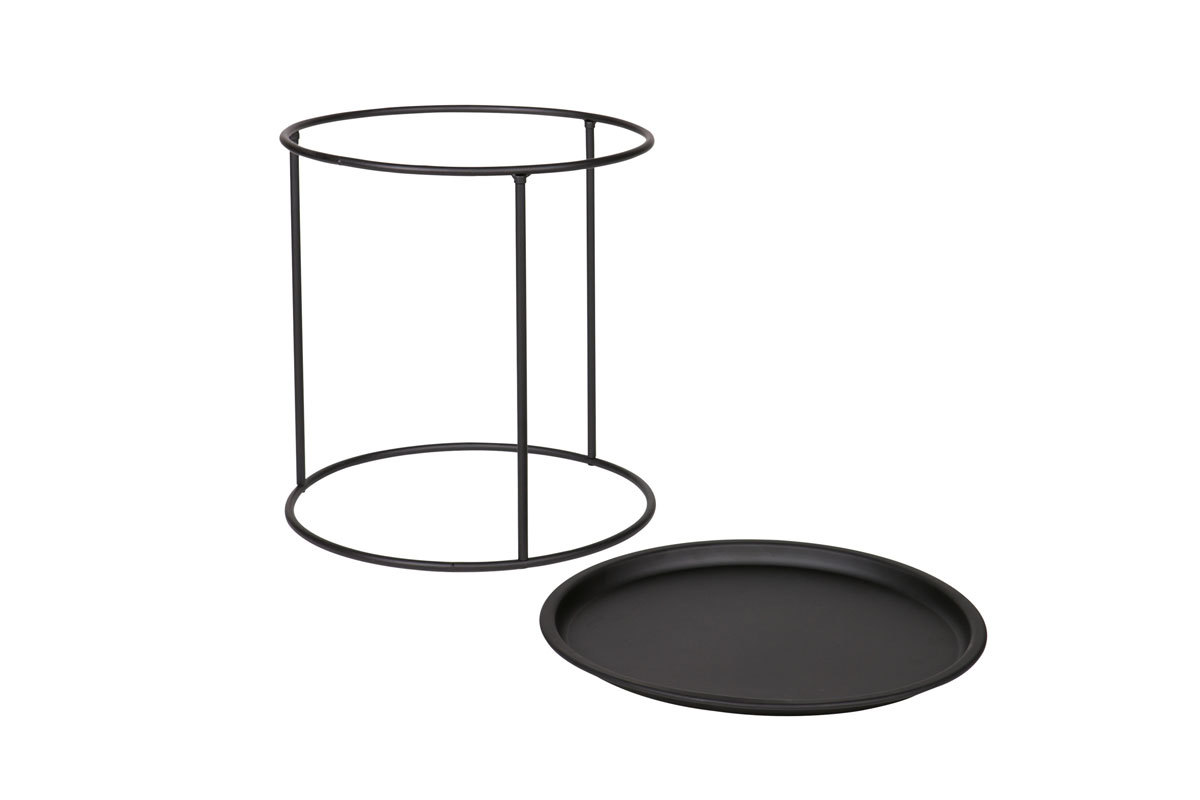 Tavolino rotondo in metallo nero 40cm ABEL
