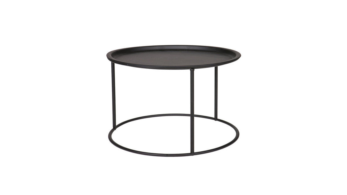 Tavolino rotondo in metallo nero 56cm ABEL